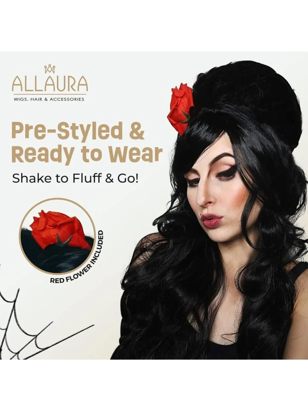 Women's Black 4 10 Inch Heat Resistant Realistic Disco Long Curly Hair Wigs